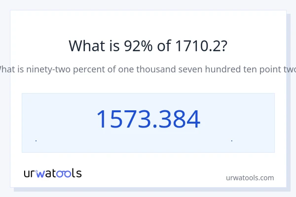 92% از 1710.2 چقدر است؟