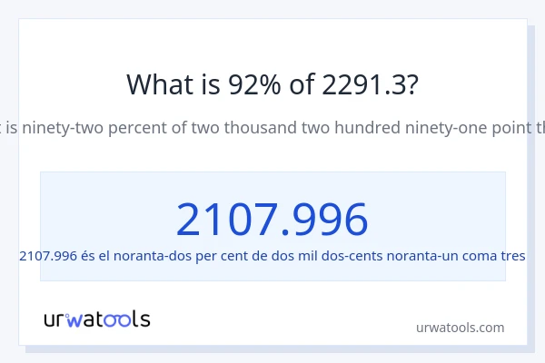 Quin és l'92% de 2291.3?