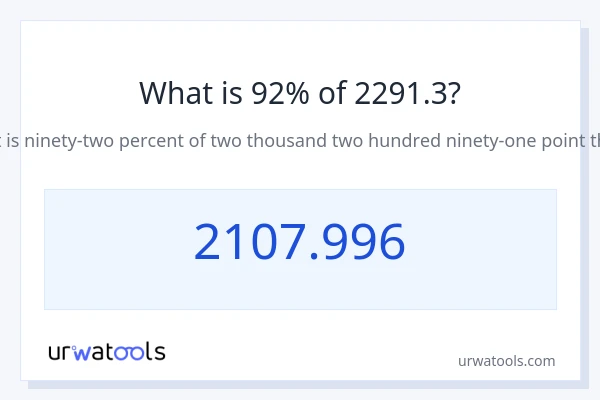 2291.3 യുടെ 92% എന്താണ്?