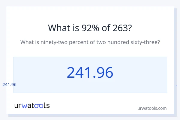 263 യുടെ 92% എന്താണ്?