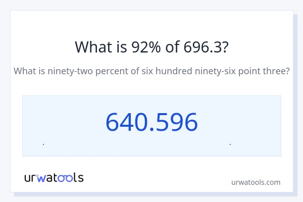 92% از 696.3 چقدر است؟