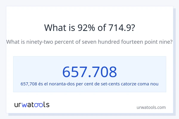 Quin és l'92% de 714.9?