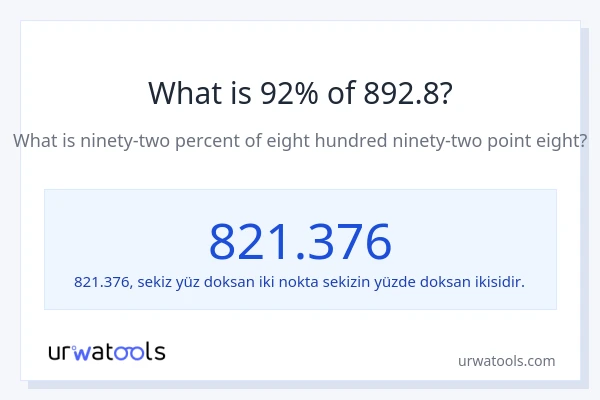 892.8'nin %1'i nedir?