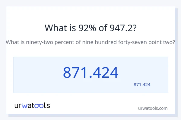 947.2 کا 92% کیا ہے؟