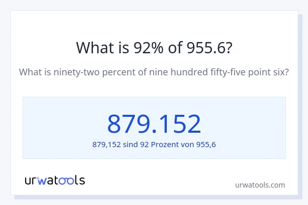 Was ist 92% von 955.6?