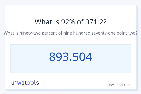 971.2 യുടെ 92% എന്താണ്?