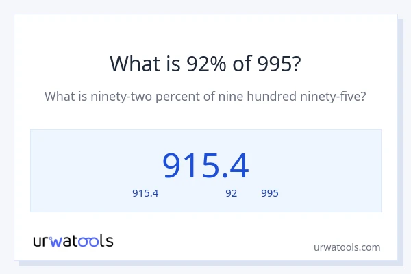 92% ของ 995 คือเท่าไร?