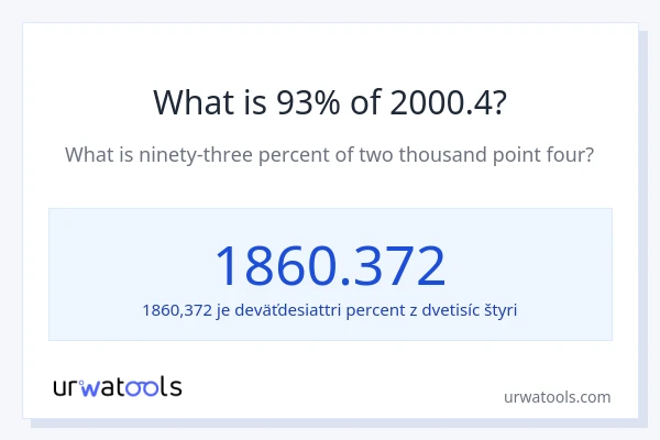 Čo je 93 % z 2000.4?