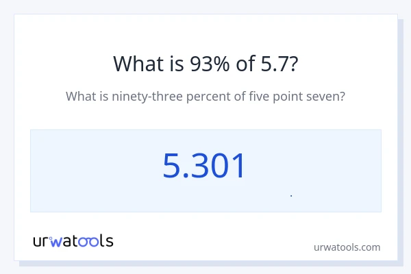 93% از 5.7 چقدر است؟