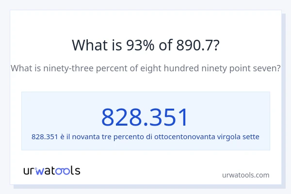 Qual è il 93% di 890.7?