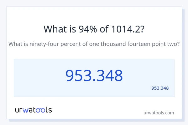 מה זה 94% מתוך 1014.2?