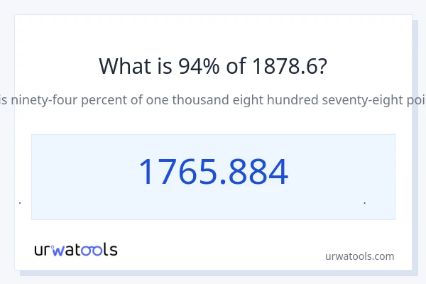 94% از 1878.6 چقدر است؟