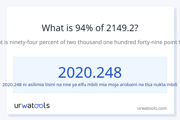 Je, 94% ya 2149.2 ni nini?