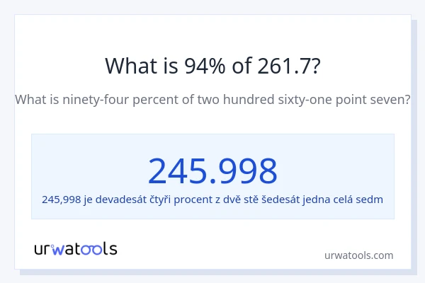 Kolik je 94 % z 261.7?