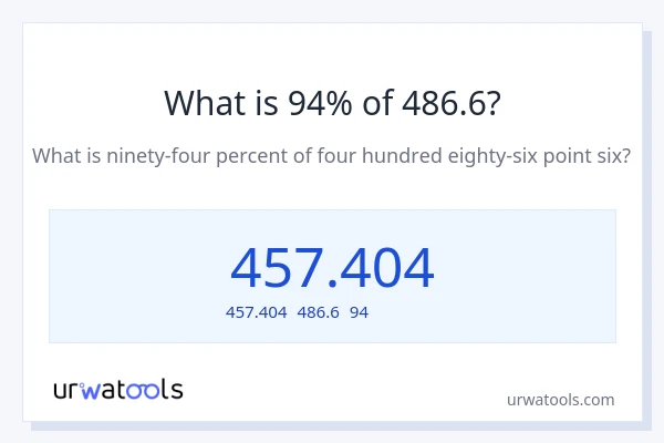 486.6の94%は何ですか?