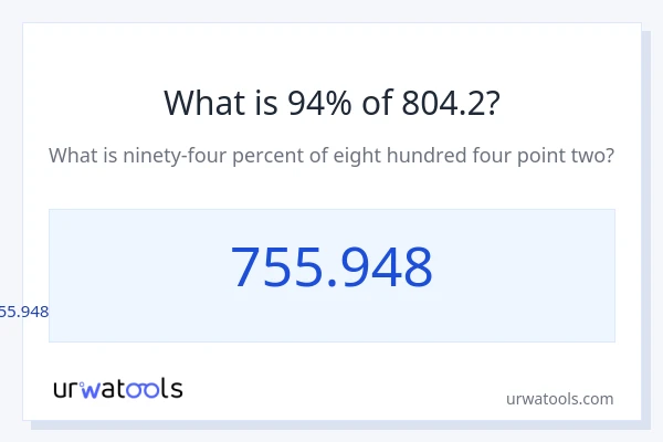 804.2 യുടെ 94% എന്താണ്?