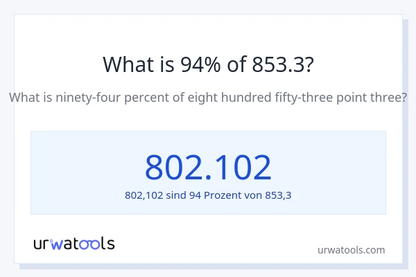Was ist 94% von 853.3?
