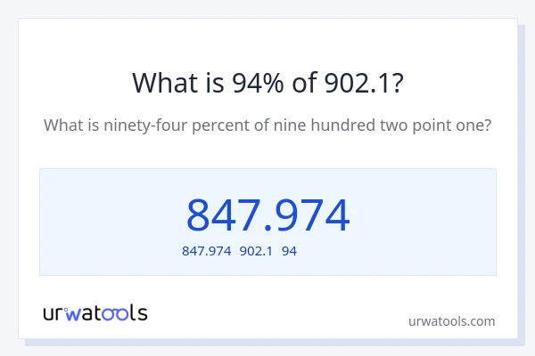902.1の94%は何ですか?