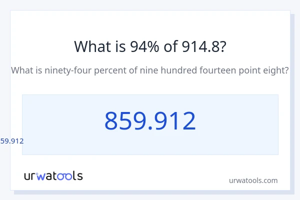 914.8 లో 94% ఎంత?
