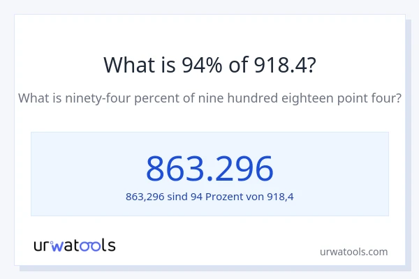 Was ist 94% von 918.4?