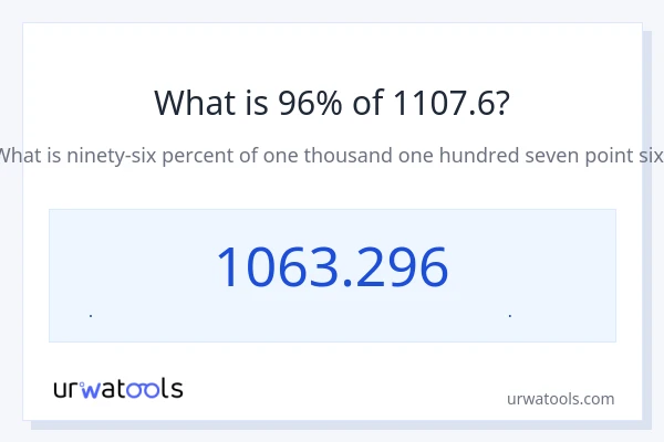 96% از 1107.6 چقدر است؟