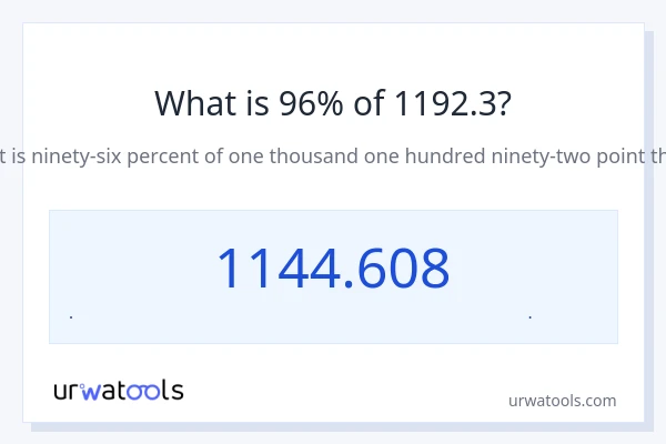 96% از 1192.3 چقدر است؟