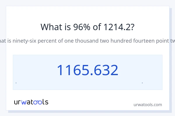96% از 1214.2 چقدر است؟