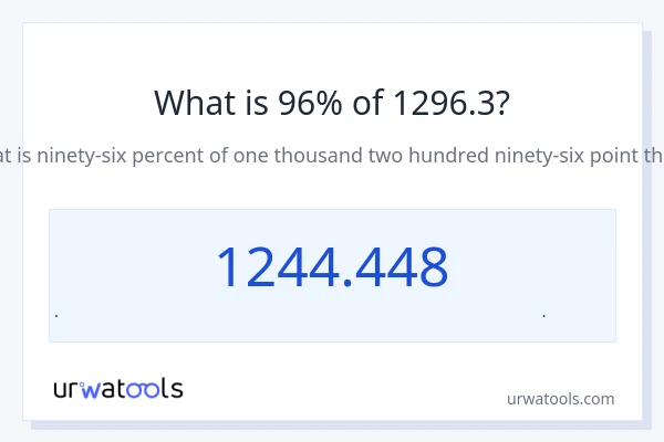 96% از 1296.3 چقدر است؟