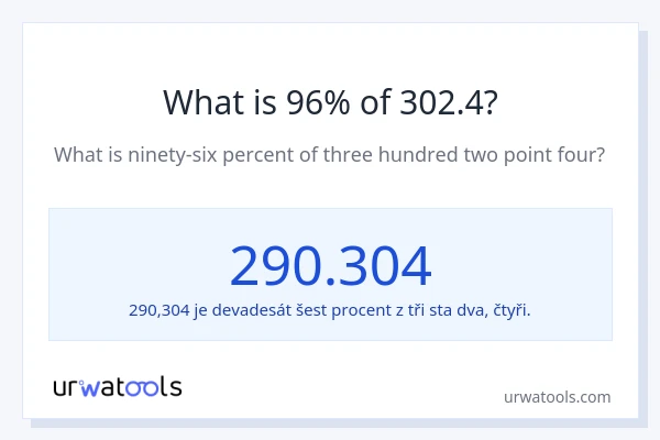 Kolik je 96 % z 302.4?