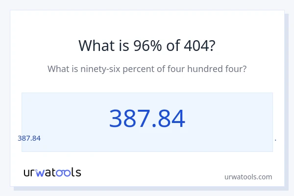 404 യുടെ 96% എന്താണ്?