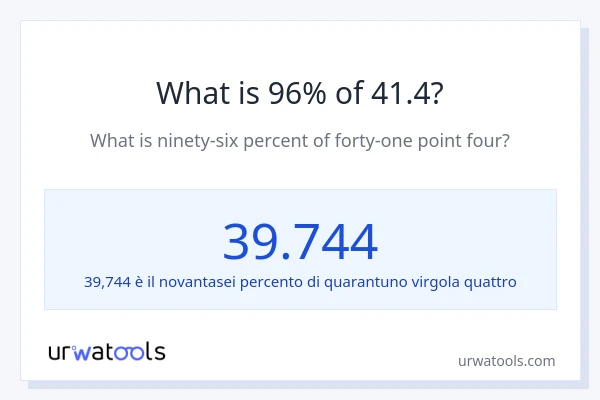 Qual è il 96% di 41.4?