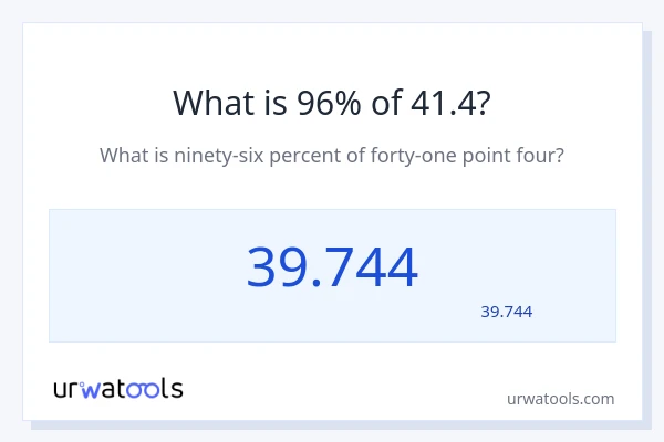 41.4 کا 96% کیا ہے؟