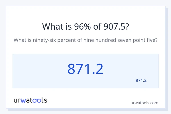 מה זה 96% מתוך 907.5?