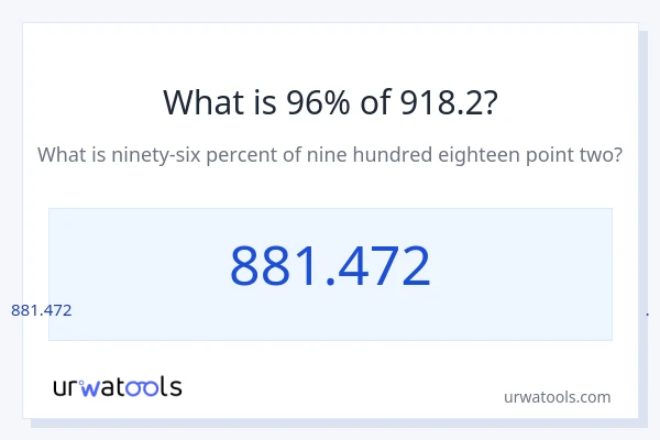 918.2 లో 96% ఎంత?
