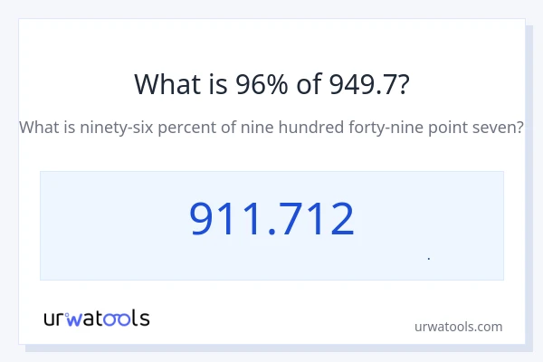 96% از 949.7 چقدر است؟