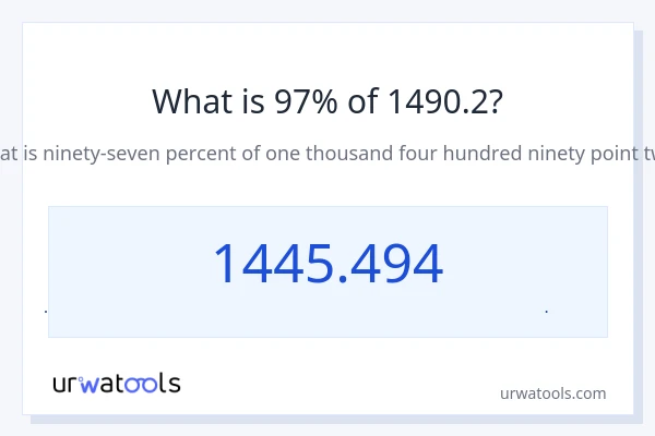 97% از 1490.2 چقدر است؟