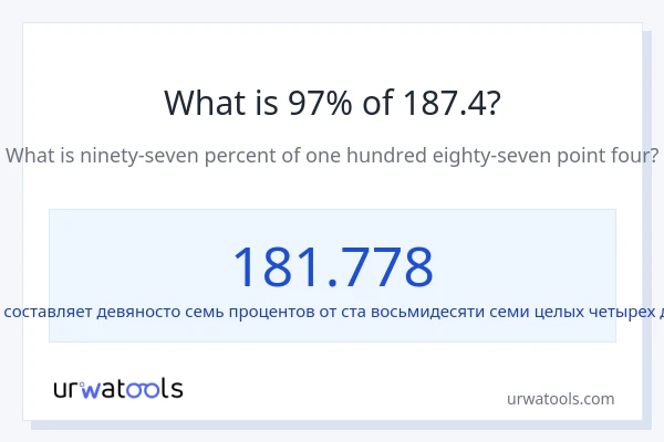 Что составляет 97% от 187.4?