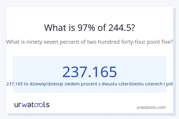 Ile wynosi 97% z 244.5?