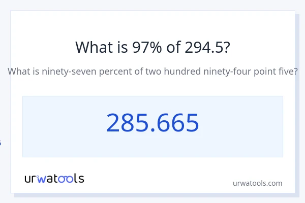 294.5 യുടെ 97% എന്താണ്?