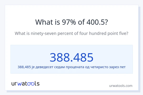 Колико је 97% од 400.5?