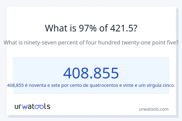 Qual é o valor de 97% de 421.5?