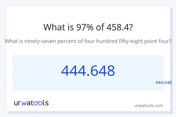 מה זה 97% מתוך 458.4?