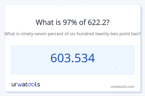 97% از 622.2 چقدر است؟