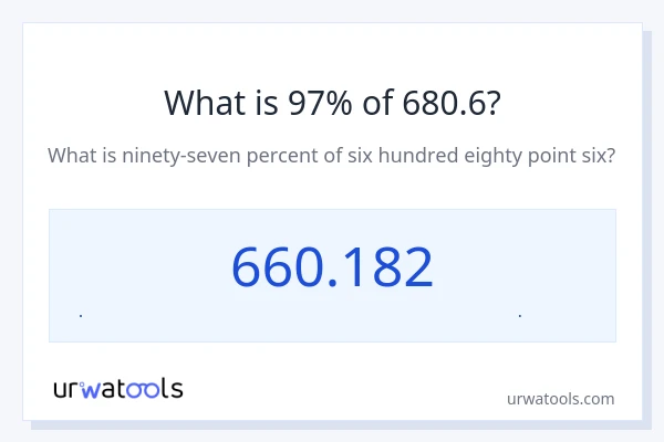 97% از 680.6 چقدر است؟