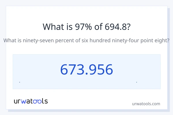 97% از 694.8 چقدر است؟