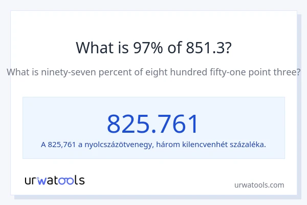 Mennyi 97% a 851.3-ből?