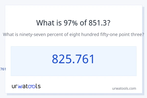 851.3 இல் 97% என்றால் என்ன?