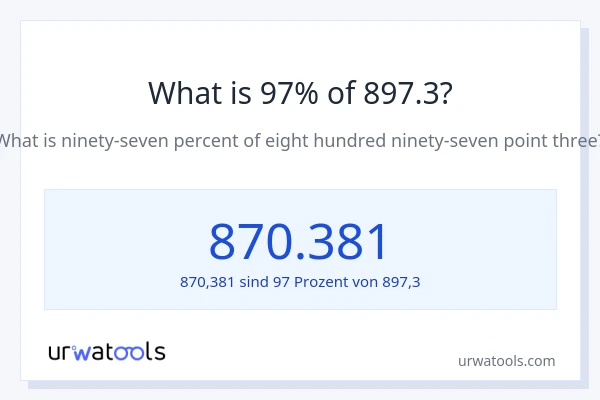 Was ist 97% von 897.3?