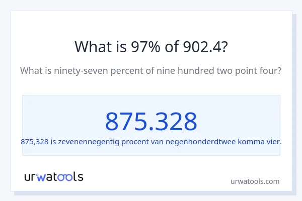 Wat is 97% van 902.4?