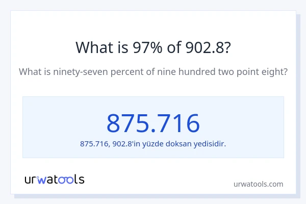 902.8'nin %1'i nedir?